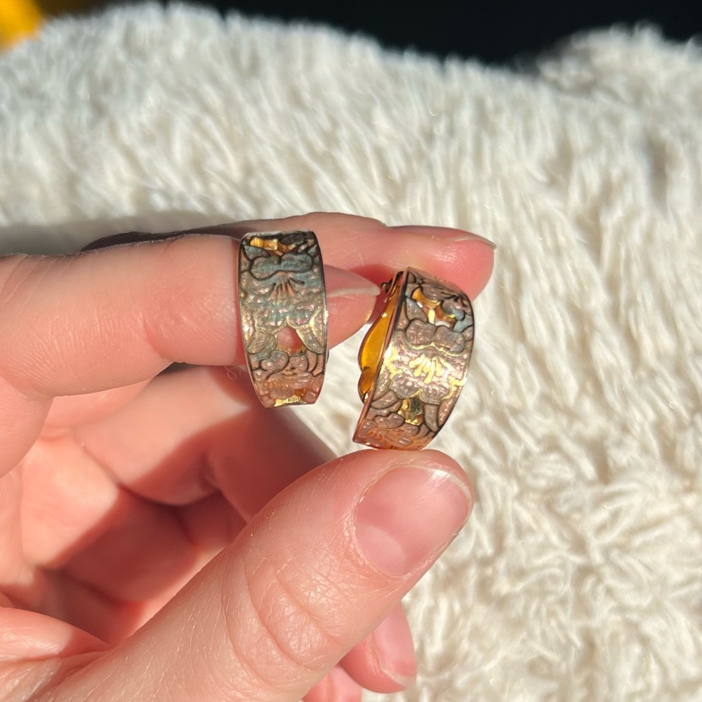 Floral Clip On Earrings